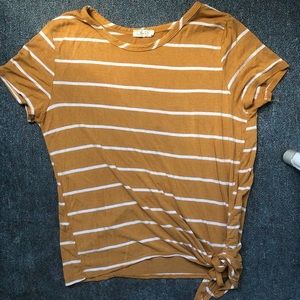 striped side tie tee shirt